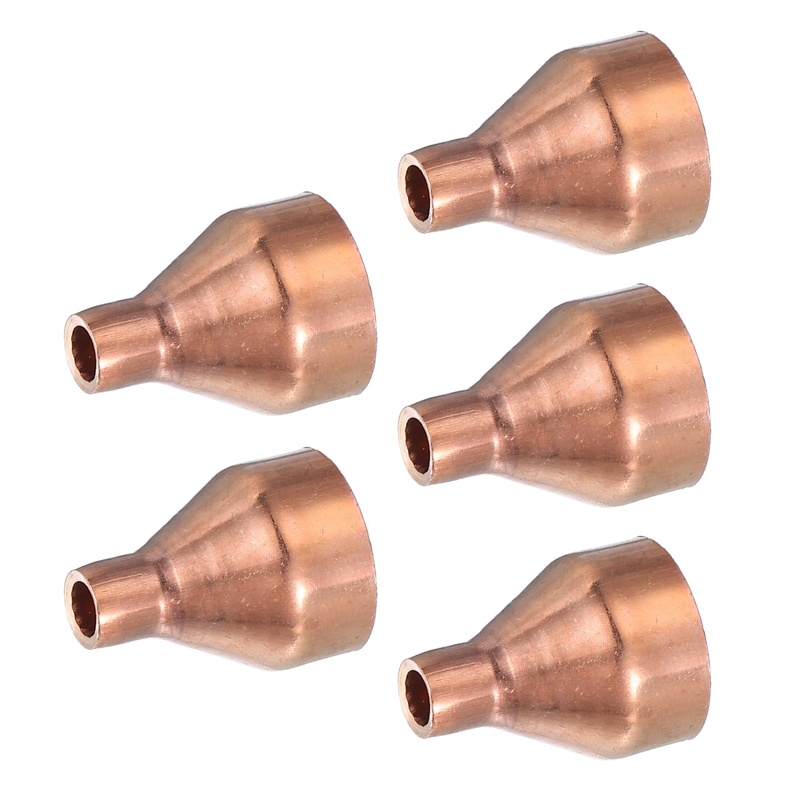 PATIKIL Reductor de cobre de 7/8 a 1/4 pulgadas de diámetro interior, 5 piezas de acoplamiento de cobre reductor de presión, adaptador de conector de tubo con conexión de soldadura de sudor para