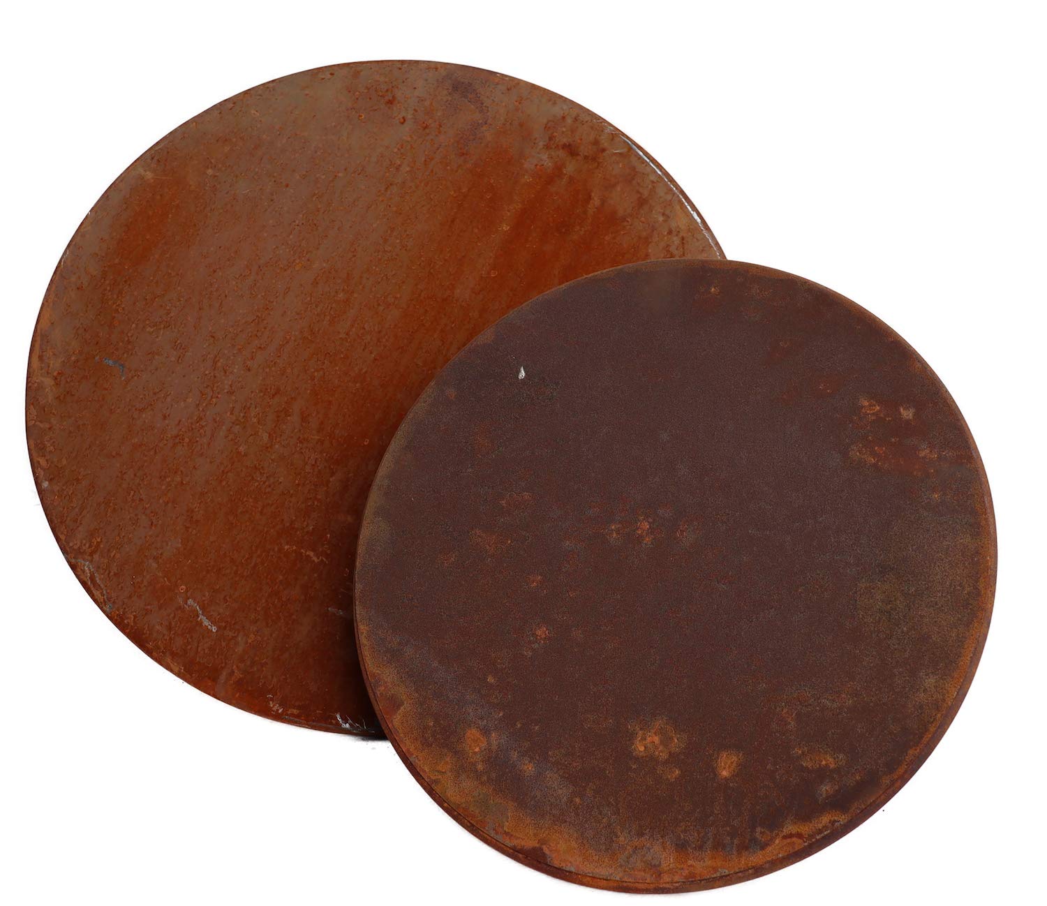 Hirsch Terracotta Gartenstecktisch stabil und massiv Deko Tisch aus Metall in Naturrost, Tisch Blumenhocker Beistelltisch (Ø:41cm Höhe:72cm)