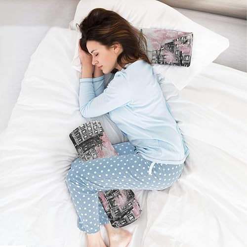 Miniatura 6 de Paris - Almohada redonda cilíndrica de la Torre Eiffel para aliviar el dolor de cuello, suave y transpirable, almohada de espuma viscoelástica de