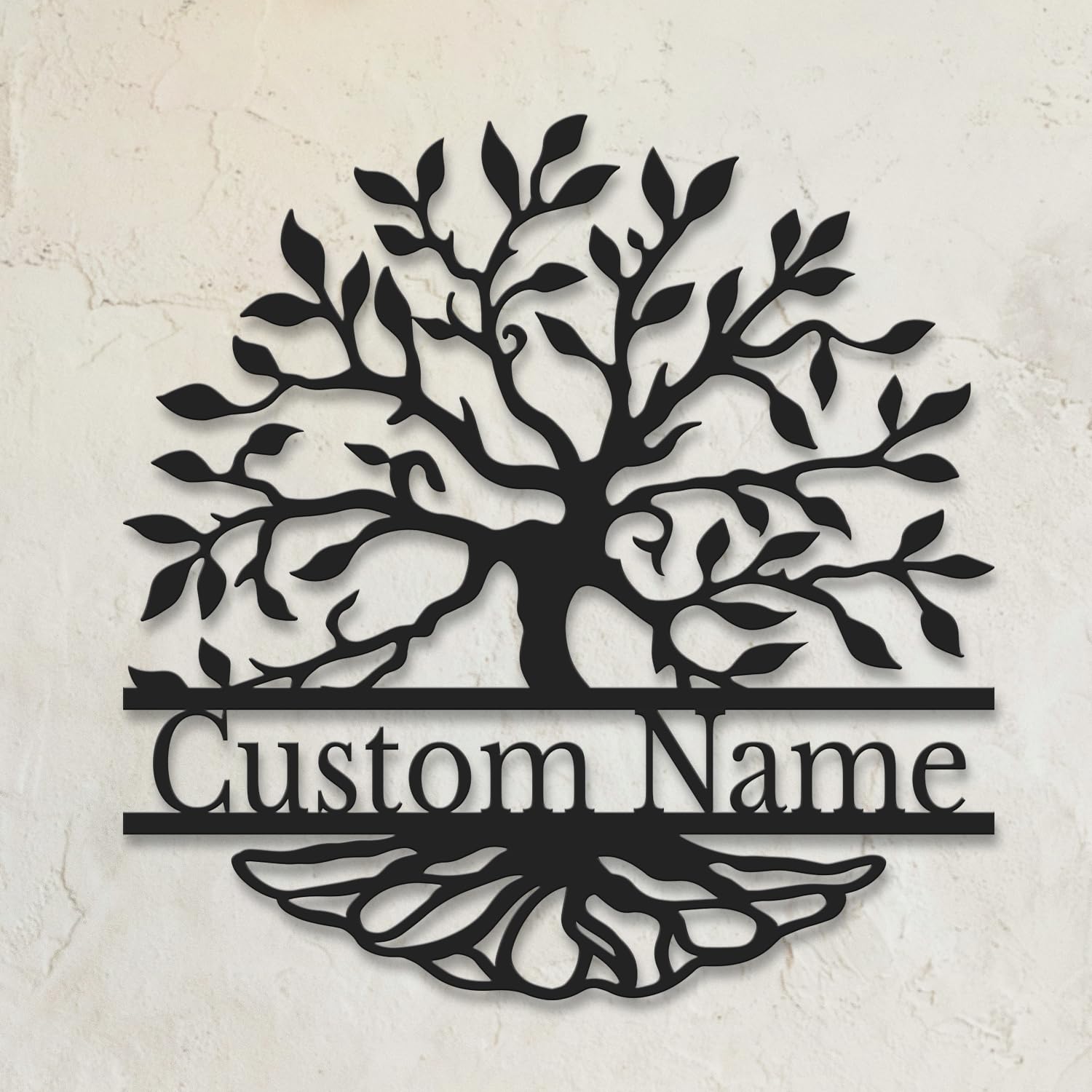Personalized Tree of Life Metal Sign - Custom Family Name Wall Art, Rustic Surname Plaque, Indoor/Outdoor Decor (Style-2)
