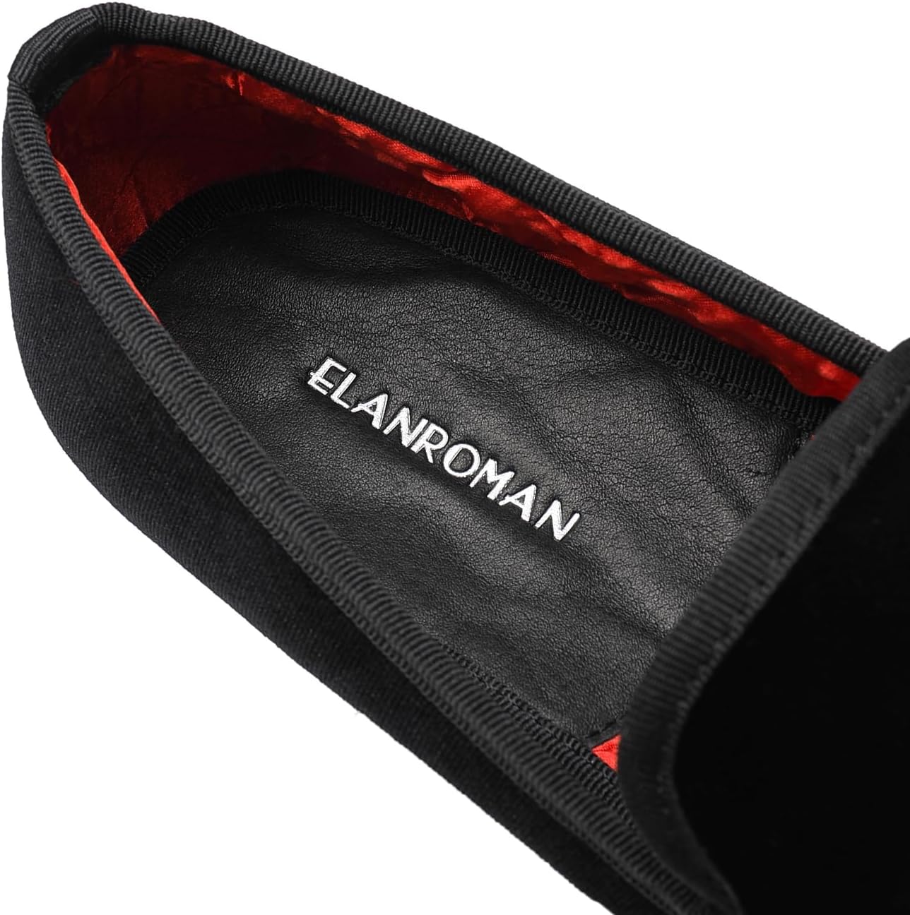 ELANROMAN Mens Dress Loafers Classic Patent Velvet Penny Tuxedo Shoes - Image 4
