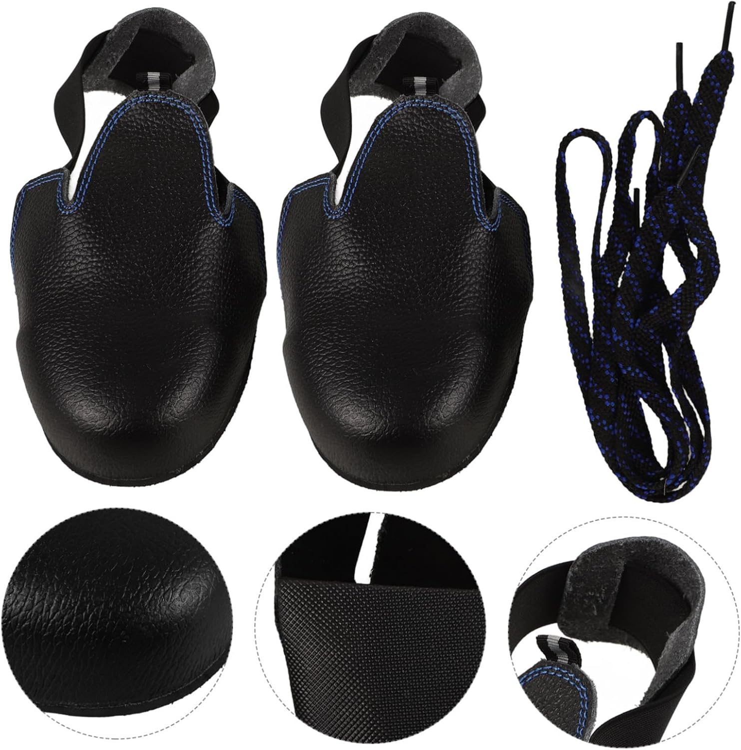 Cabilock 1pair Adjustable Safety Shoes Caps Toe Covers for Construction Industrial Use Cowhide Material Fit Reusable Overshoes