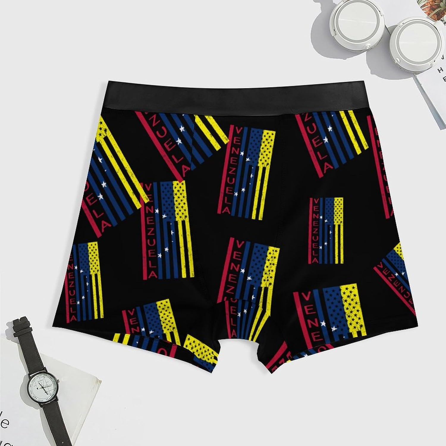 Venezuela U.S. Flag Country Pride Men's Underwear Boxer Briefs Breathable Shorts Elastic Waistband