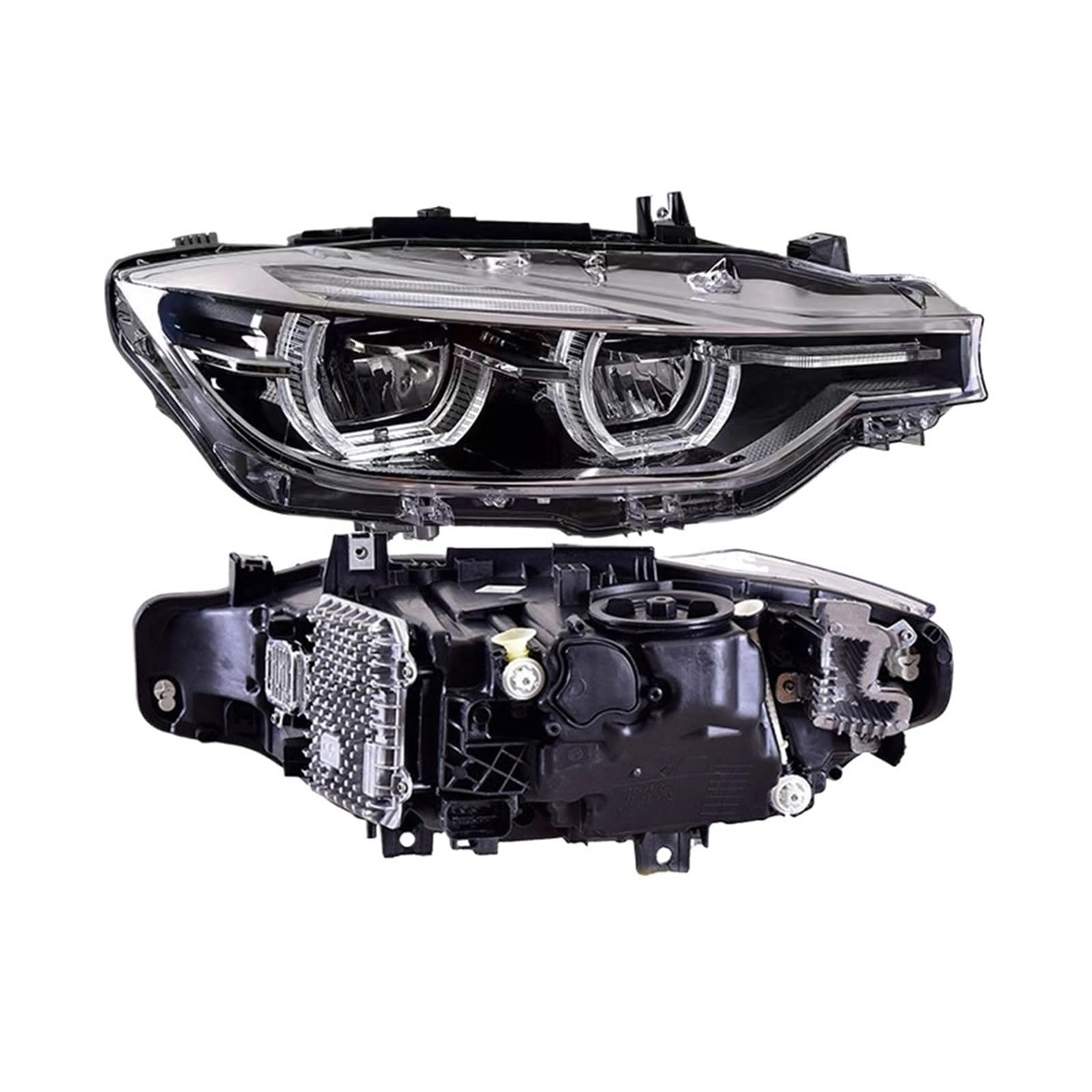 Fari Anteriori per BMW Serie 3 F30 F35 2013-2019, Gruppo Ottico con luci diurne a LED (DRL), Accessori per luci Anteriori (sostituiscono i fari allo Xeno/2 Pezzi).