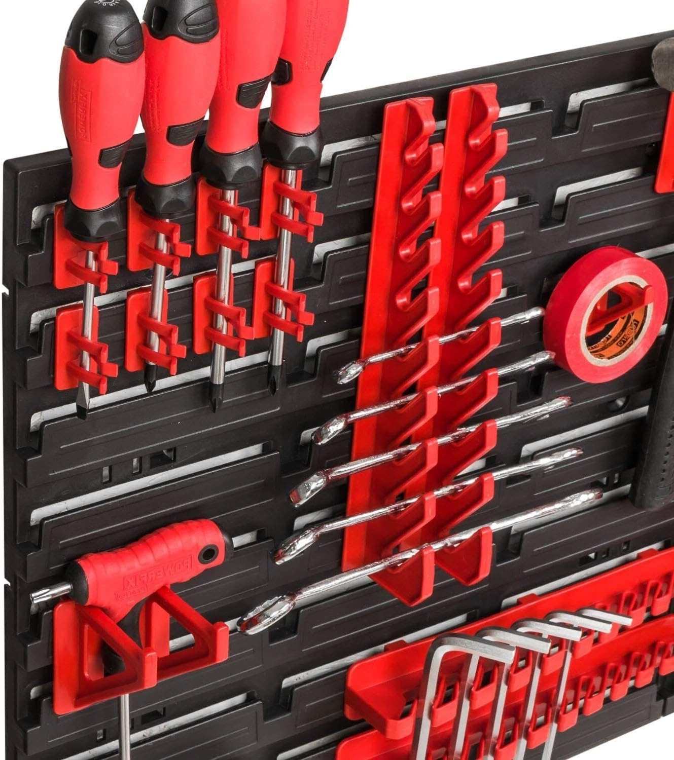 WALL MOUNTED TOOL PEG BOARD SET GARAGE STORAGE BINS WORKSHOP RACK SHED ORGANISER 50 MODELS VARIOUS SHAPES AND LAYOUTS SMALL MEDIUM LARGE (Model 22)