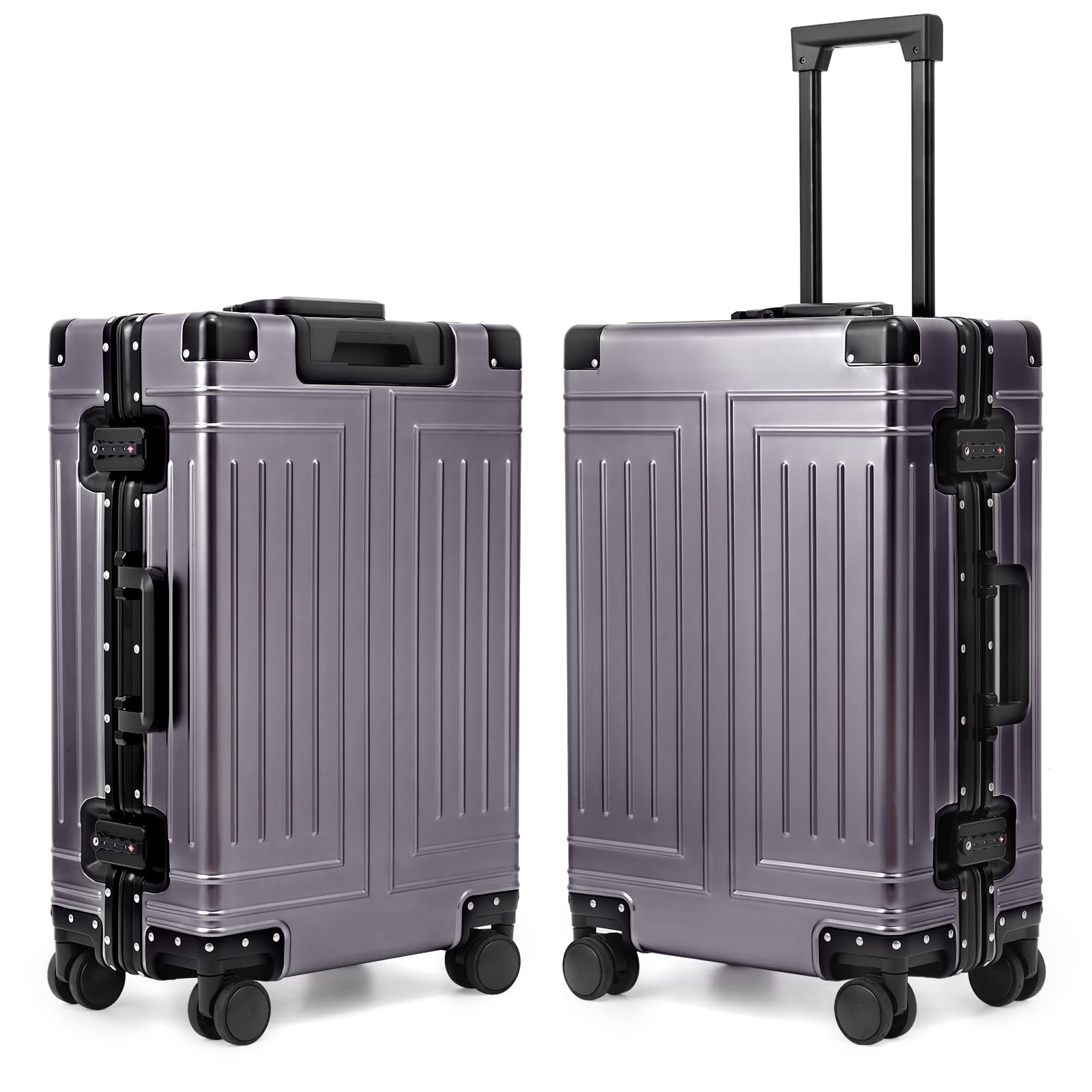 All Aluminum Carry On Luggage Cut from Whole Aluminum Sheet 22x14x9 Airline Approved 3rd Generation Premium Metal zipperless