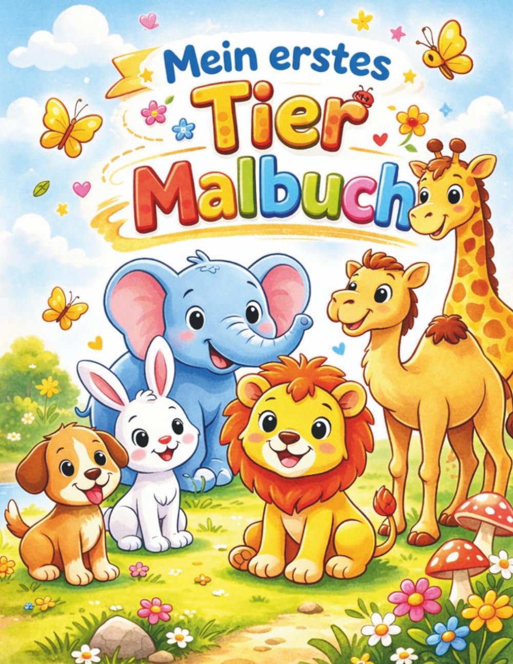 Mein erstes Tier-Malbuch für Kinder: 50 große Tiermotive – Einseitig bedrucktes Ausmalbuch für Kleinkinder 2–5 Jahre – Spaß, Motoriktraining & kreative Förderung