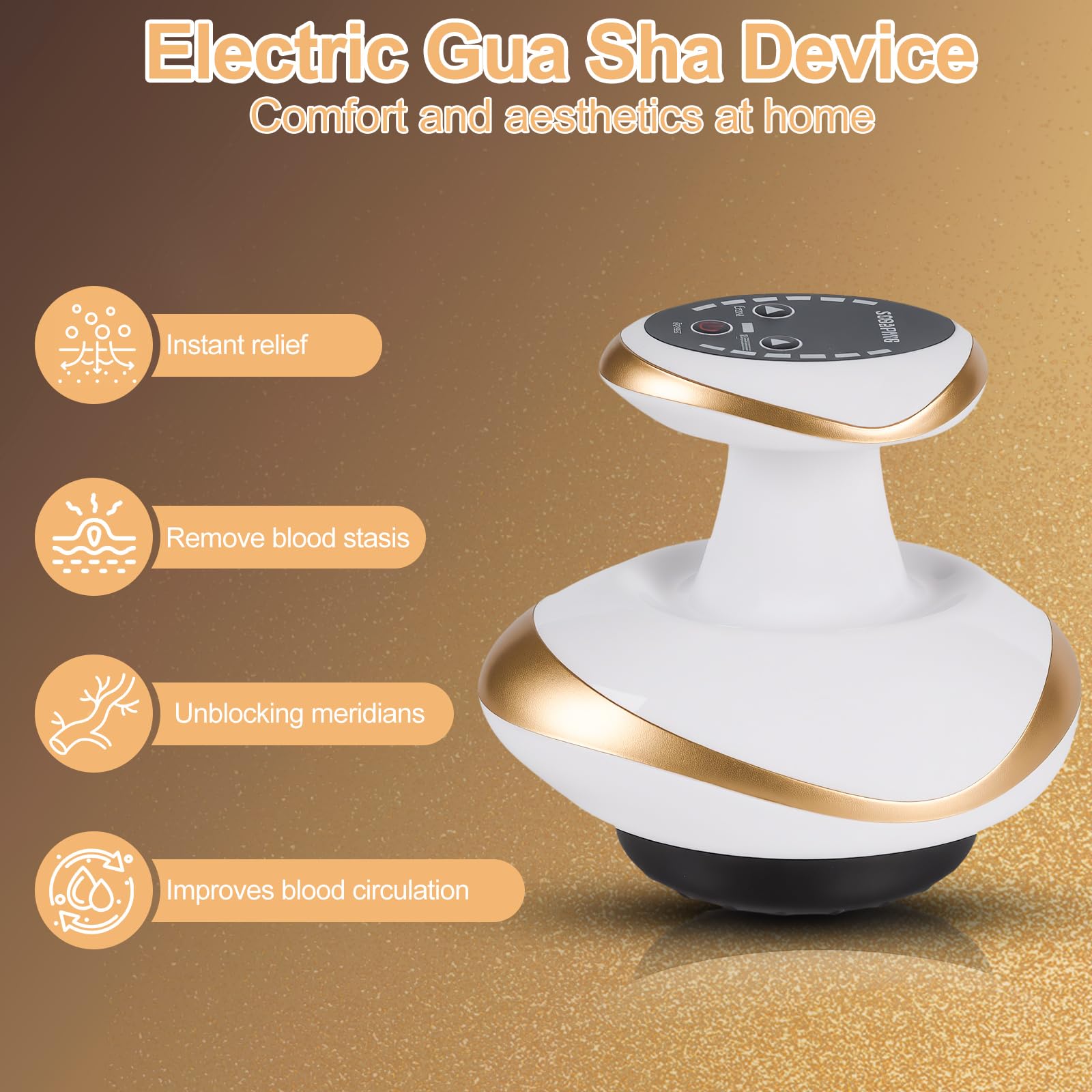 Vacuvia Appareil de massage cellulite 4 en 1 avec ventouse d'aspiration et Gua Sha électrique pour raffermir la peau et la circulation sanguine, huiles essentielles non incluses
