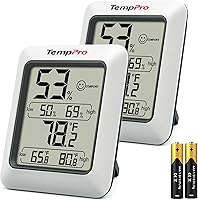 TempPro TP50 2-Pack Digital Hygrometer Indoor Thermometer - Accurate Room Humidity & Temp Monitor with Comfort Icon