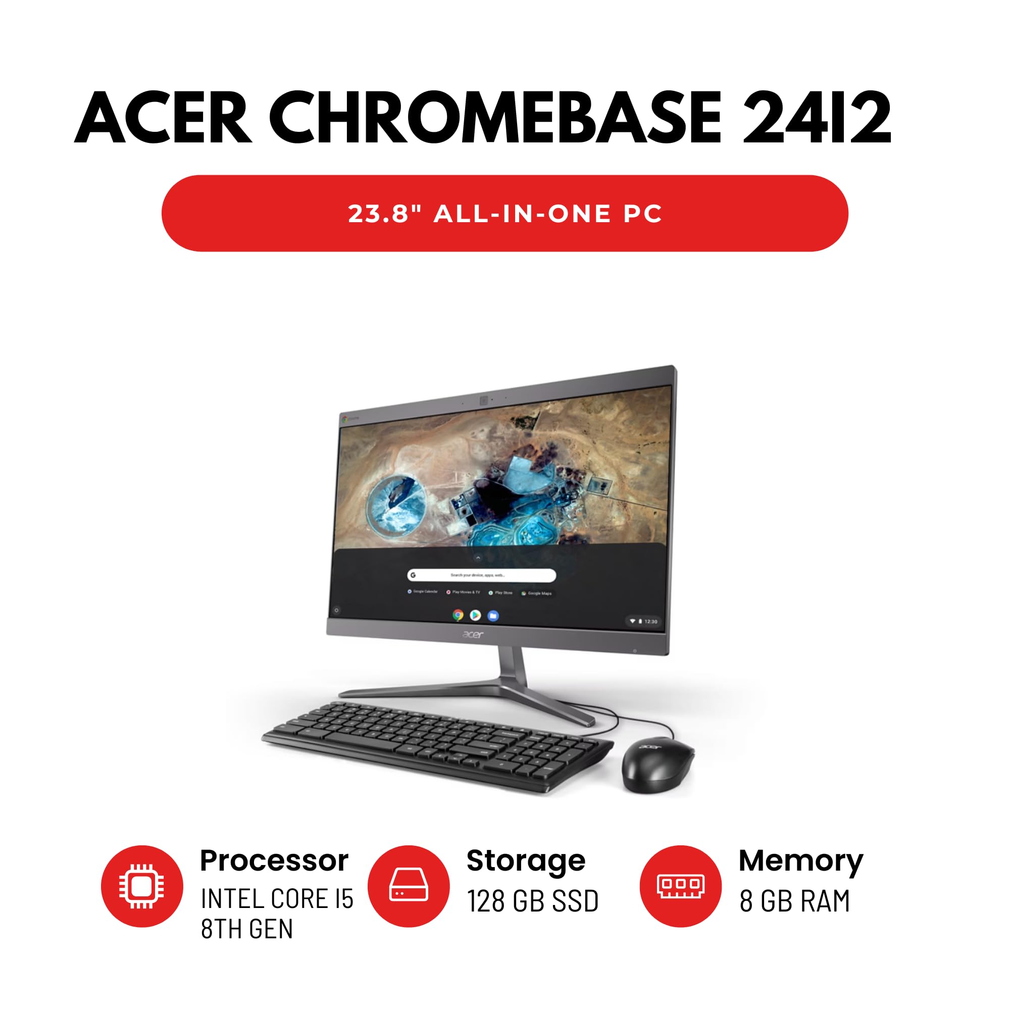 Acer Chromebase 23.8” All-in-One PC – Intel Core i5 8th Gen CPU