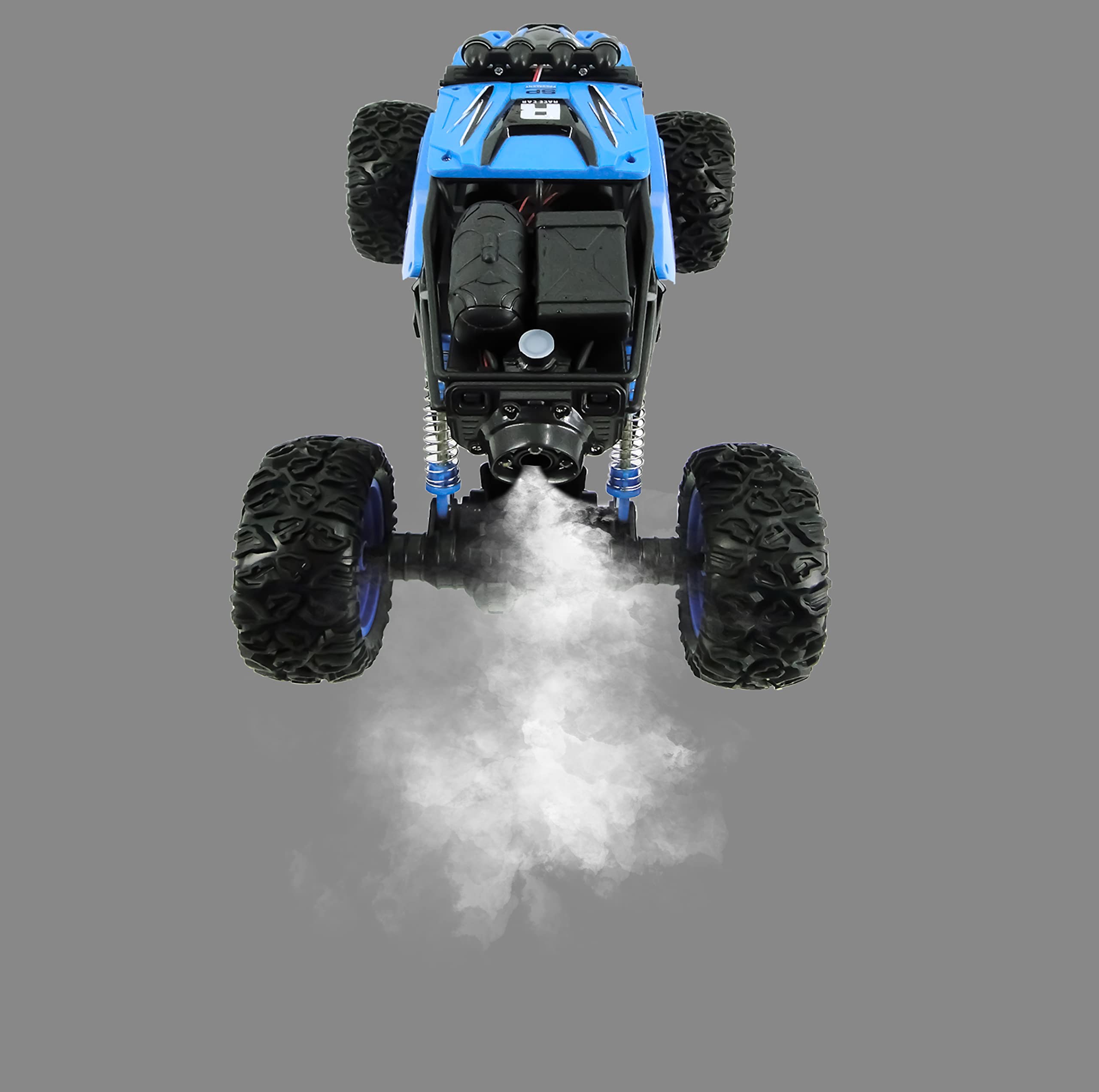 TURBO CHALLENGE - Vaporize - Extreme Crawler - 1/18-098404 - Coche Teledirigido - Plata - Listo para Usar - Opción de Humo - Batería Recargable y Pilas Incluidas - Metal - A Partir de 6 años