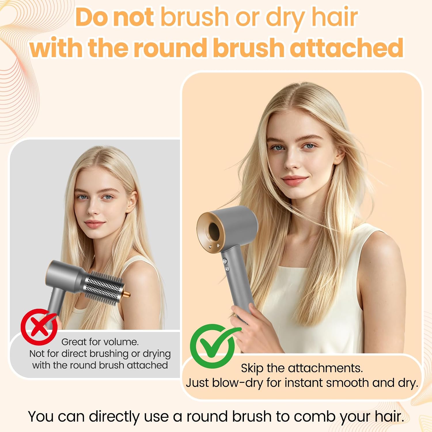 3.2in Round Brush Attachment for Dyson Supersonic Hair Dryer
