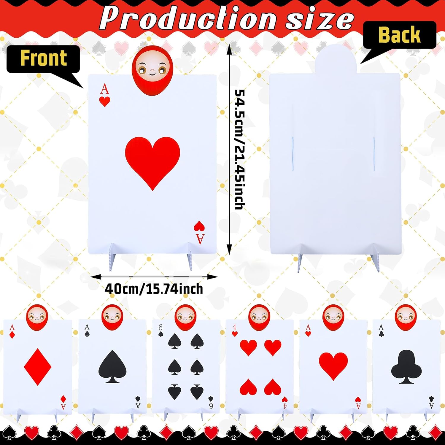 Weysat 6 Pcs Wonderland Tea Party Decoration Queen's Soldiers Yard Signs with Stakes Wonderland Themed Trick or Treat Car Decor Large Lawn Garden Sign for SUV Archway Indoor Outdoor Party Supplies