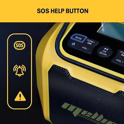 Miniatura 6 de Mellif Altavoz de radio AMFM para batería de 20 V inalámbrico al aire libre TWS altavoz de emergencia radio meteorológica SOS y graves pesados,