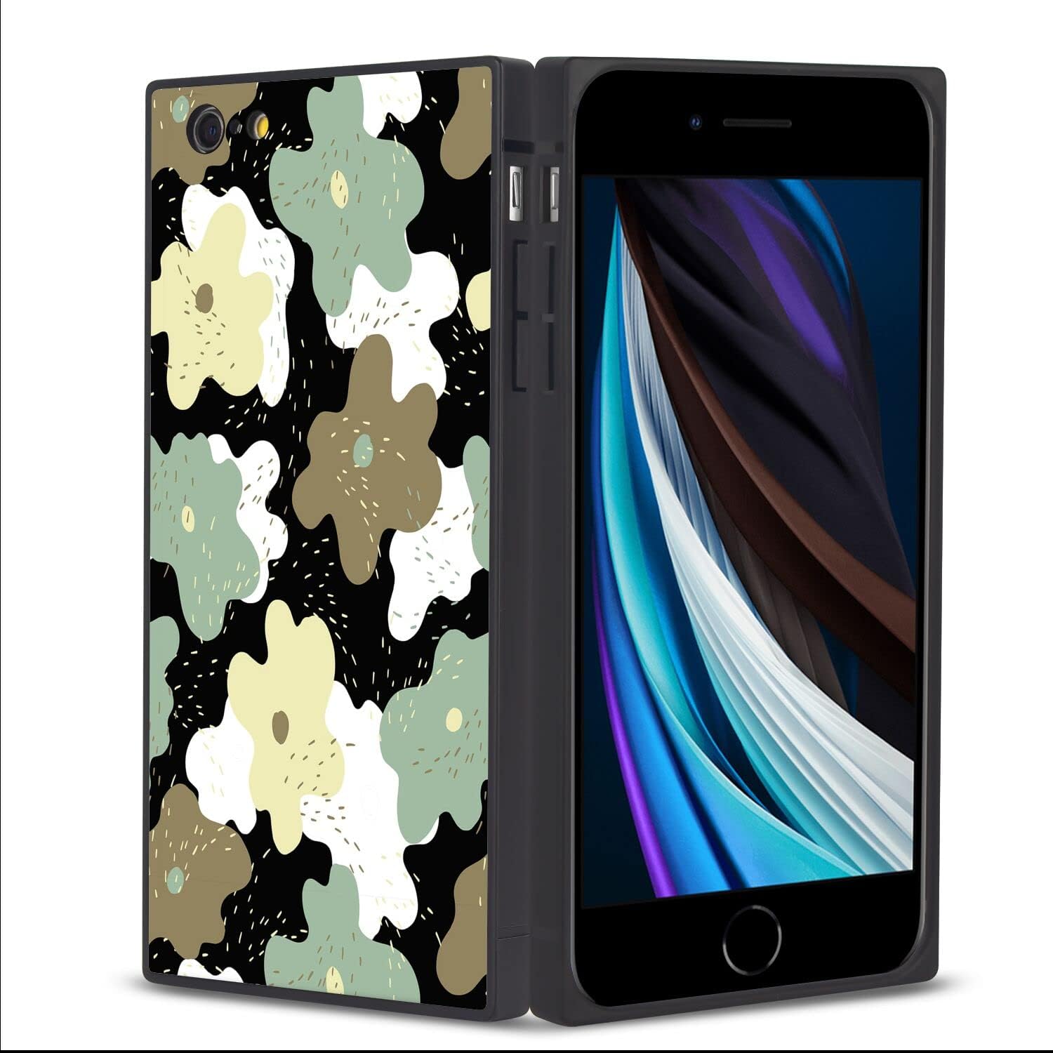 iPhone 7/8/SE2 Mystery Garden Floral Green&Yellow Peach Blossom Full Body Protective Case