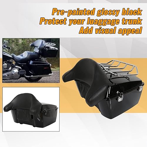 Miniatura 8 de ECOTRIC King Tour Pack Baúl de Equipaje con Parrilla Superior y Respaldo Compatible con Harley Touring Road King Electra Glide Road Glide Street