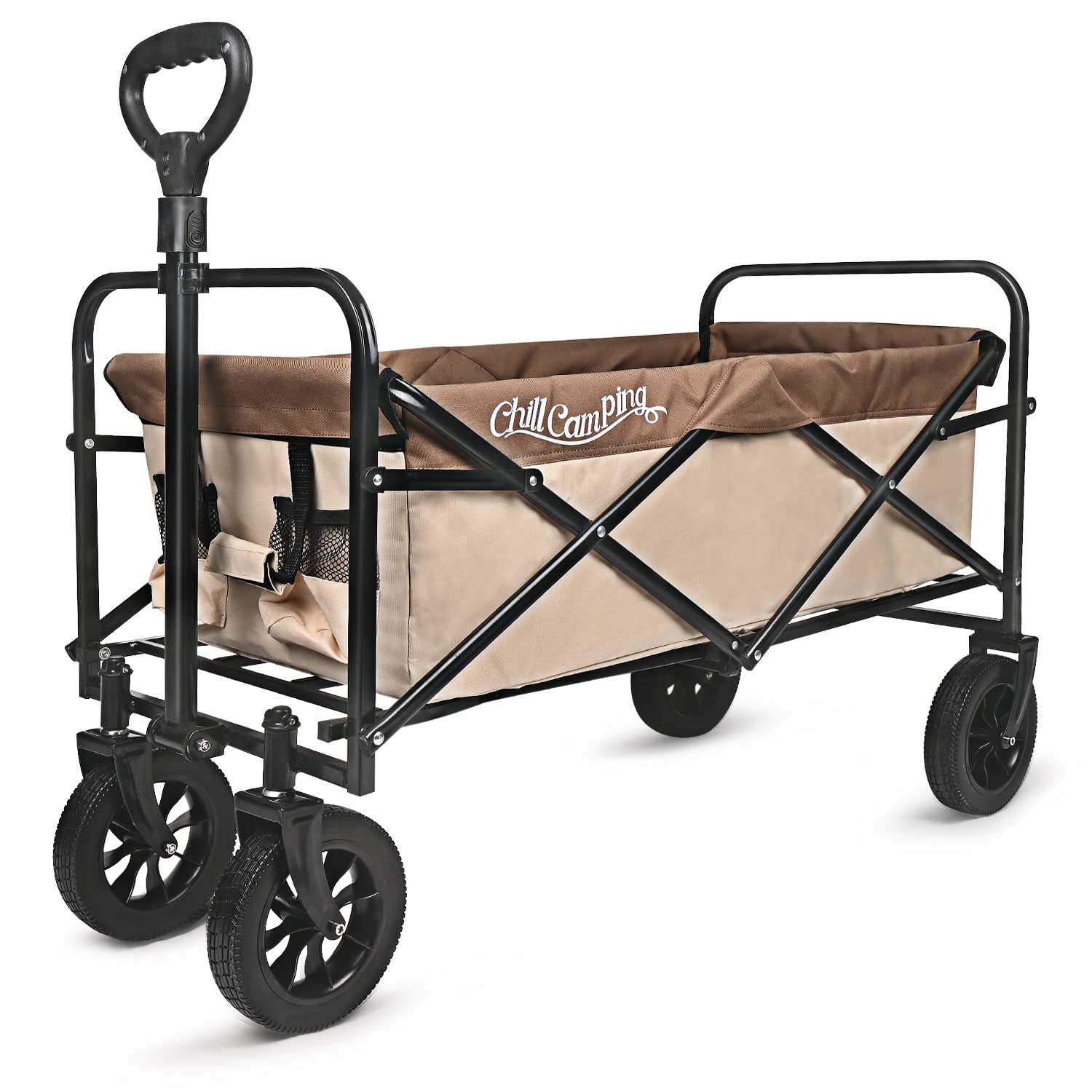 Photo 1 of *USED* Collapsible Wagon Cart, Folding Wagon Heavy Duty Foldable, Utility Wagons Carts Neutral (Extended)