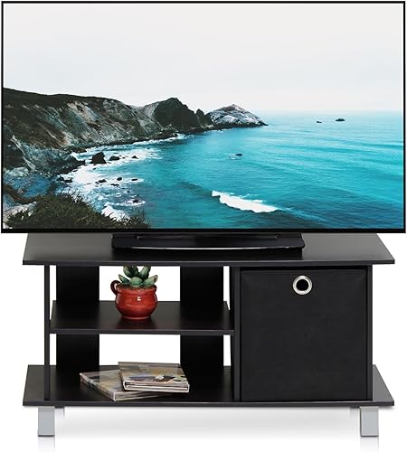 Miniatura 41 de Furinno - Soporte Brahms para TV de hasta 45 pulgadas con estantes y espacio de almacenamiento, color espresso / negro Espresso / negro,Roble