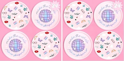 Miniatura 8 de xo, Fetti Platos de papel para fiesta, 24 piezas, 9 pulgadas, vajilla para fiesta de concierto, decoraciones de despedida de soltera, vajilla de