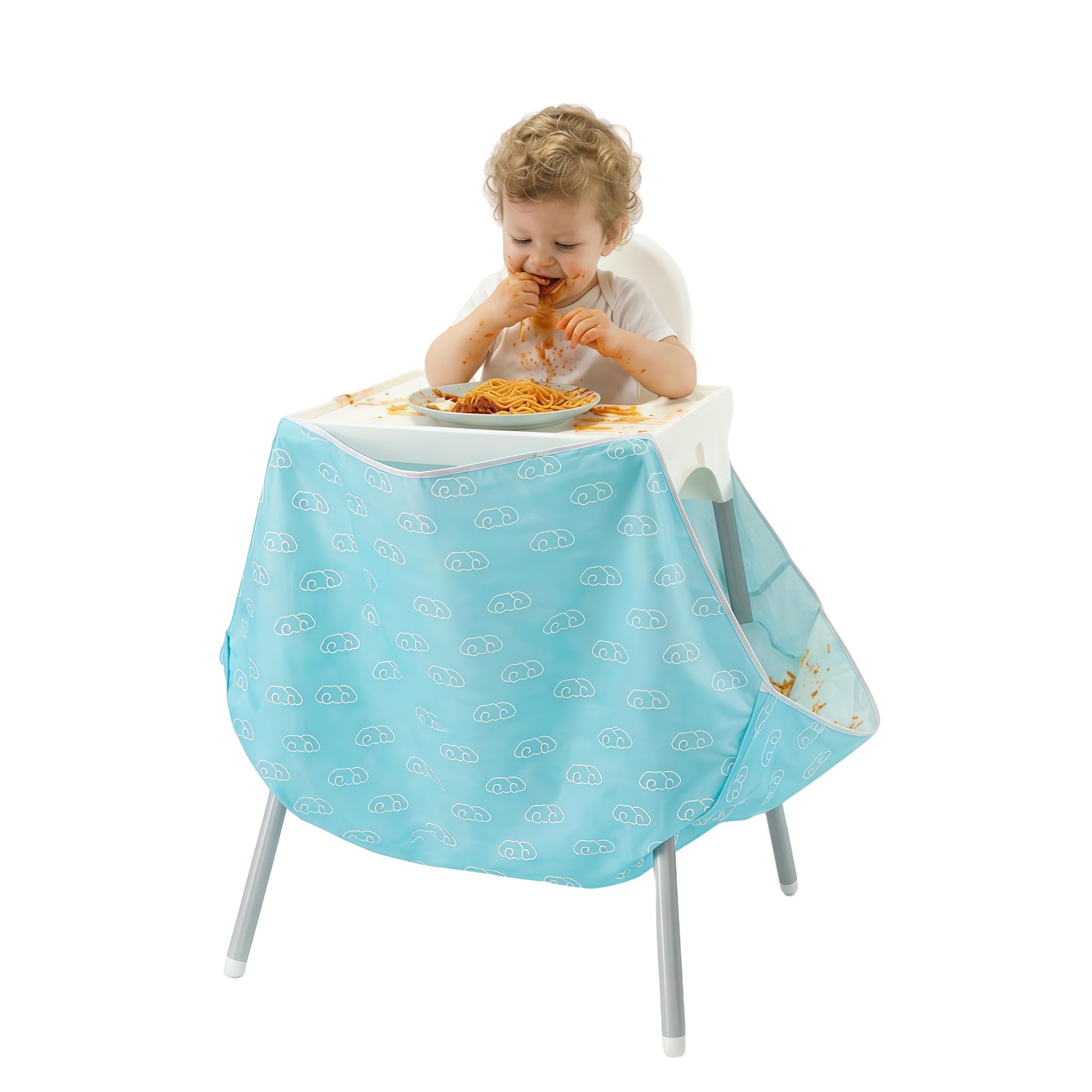 HiCatcher Universal Food Catcher for High Chairs - 4-Leg High Chair Compatible (Blue)