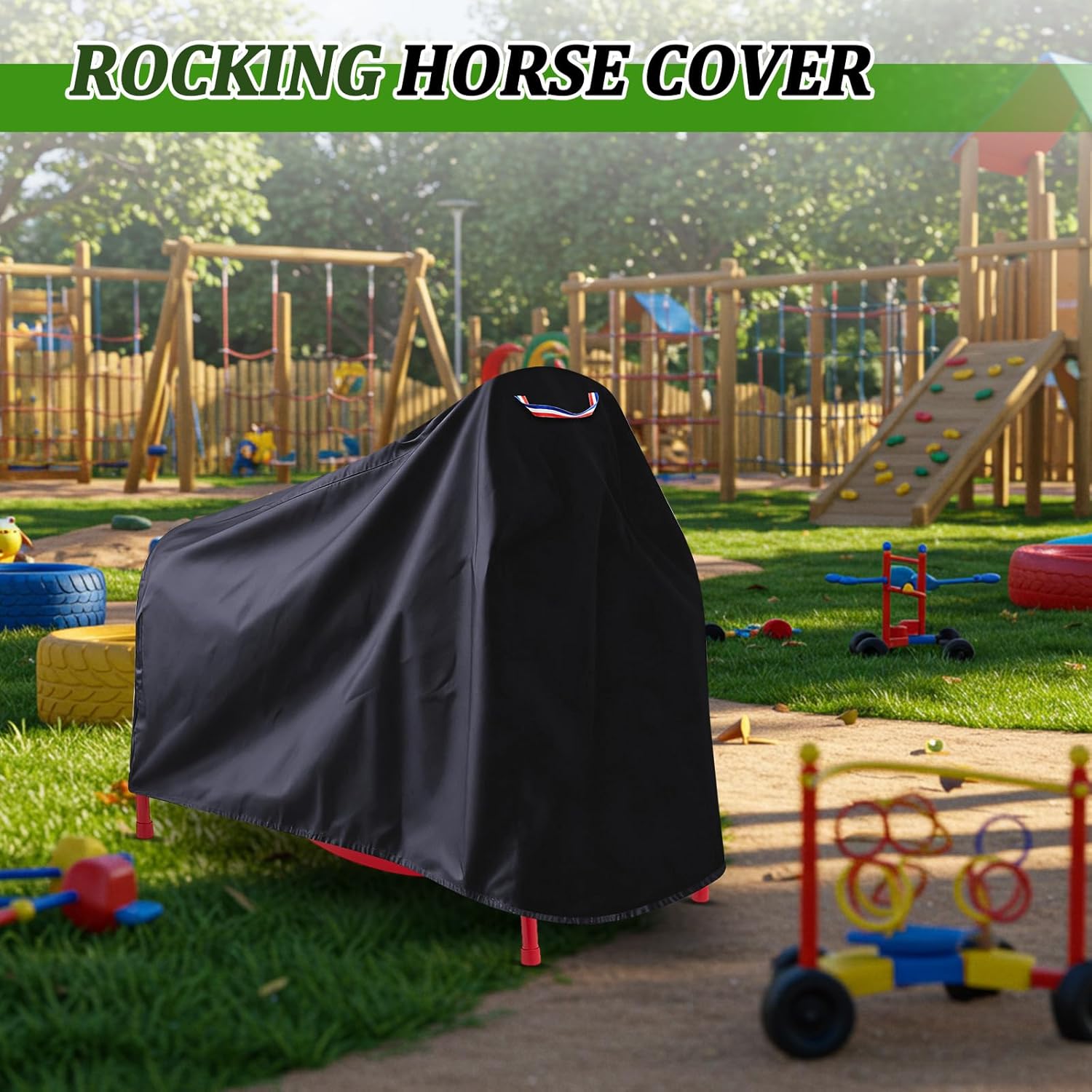 SmoothNovelty Rocking Horse Cover Waterproof Dustproof Riding Horse Cover 36 x 41 x 21 Inches Durable Ride on Toy Protector
