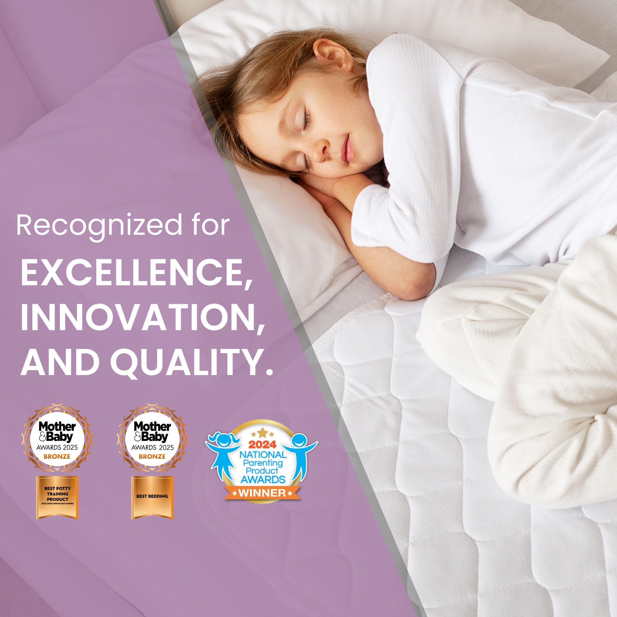 Lynmark® Kids - Set di 2 protezioni impermeabili per addestramento al vasino e bagnare il letto di bambini e bambini