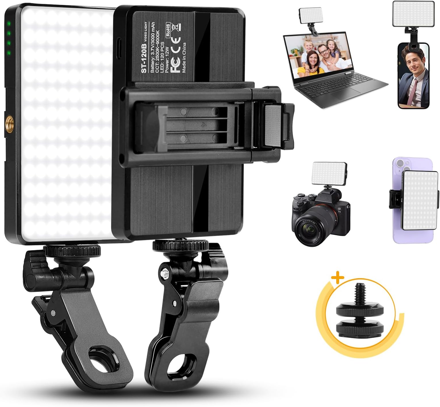 Panneau LED sur Caméra, NinkBox Lumière Vidéo 140 Leds 2500K-9000K ...