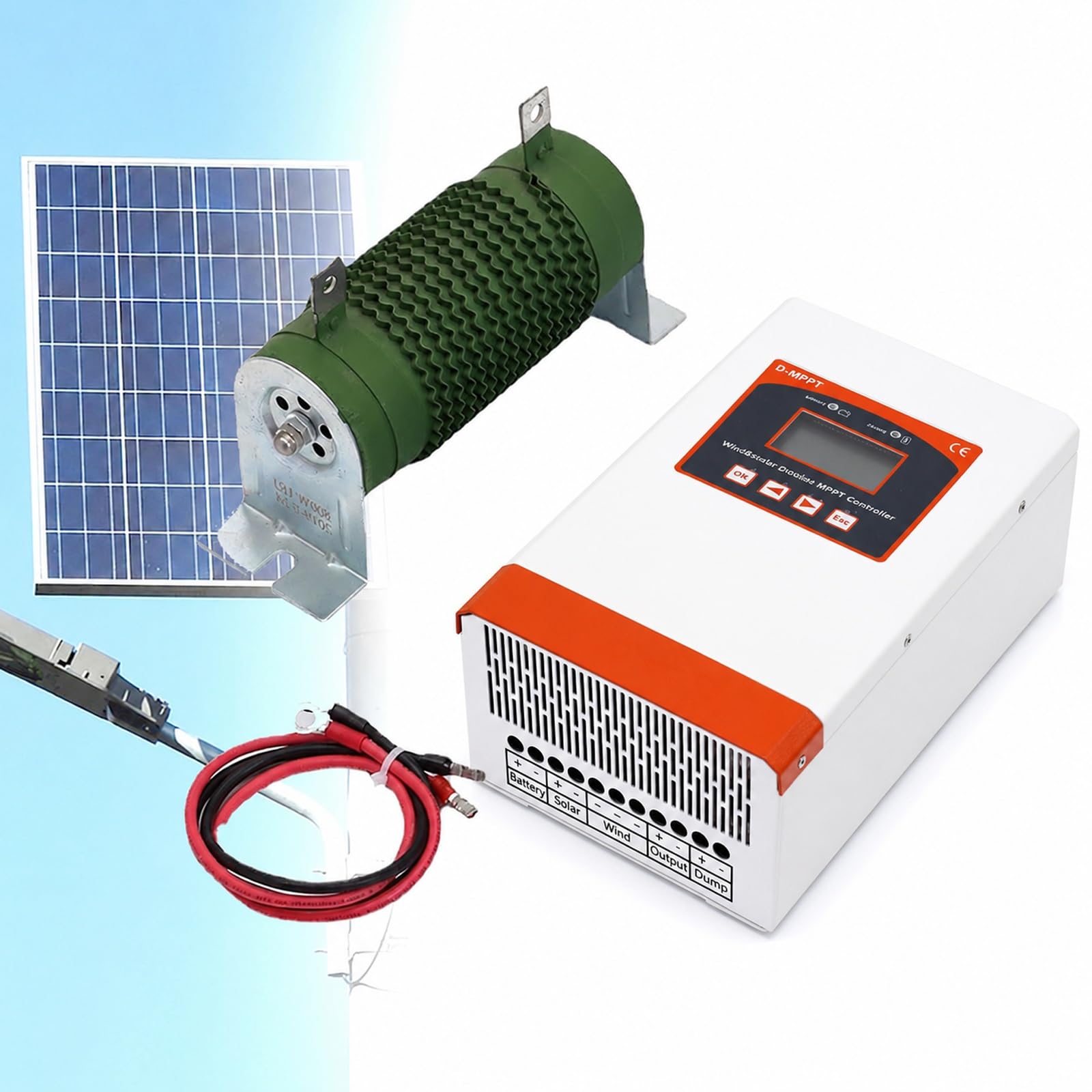 Hybrydowy Kontroler Ładowania Słonecznego I Wiatrowego 6000W-15000W, Regulator Uzupełniający Wiatr I Słoneczny, Obciążenie Mppt, Panel Słoneczny Turbiny Wiatrowej. (12000W, 24V/48V)