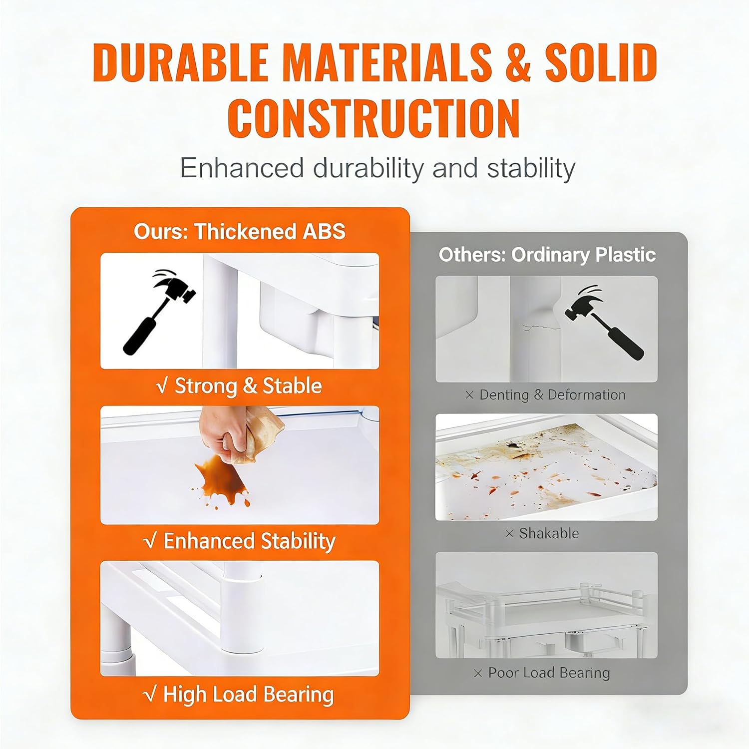 lesolar Medical Trolley 3 Tier Rolling Medical Utility Cart with Dirt Bucket & Drawer Heavy Duty Esthetician Trolley Cart for Spa Beauty Salon Wax