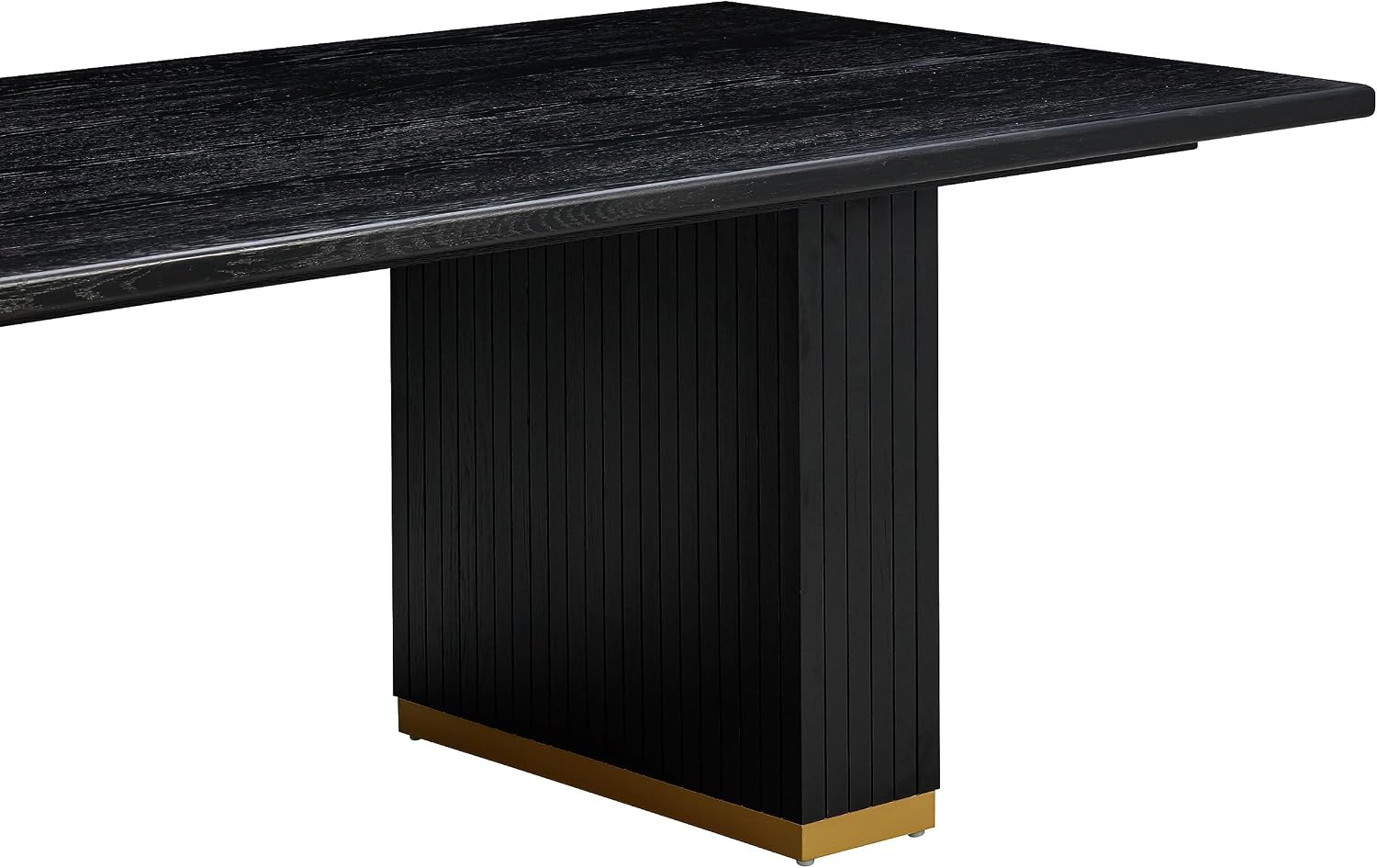 Tov Furniture Chelsea Black Oak Wood Double Pedestal 96" Rectangular Dining Table
