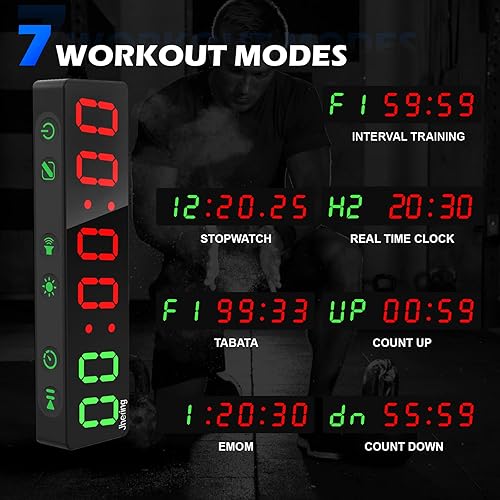 Miniatura 3 de Temporizador de gimnasio portátil, reloj de entrenamiento con batería recargable e imán integrado, cronómetro cuenta regresivahacia arriba para