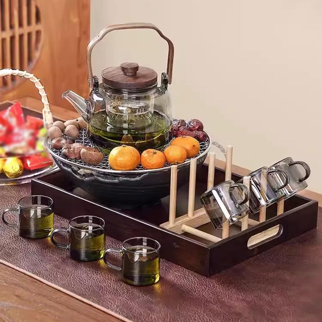 Bandejas Servir Comida Bandeja de té Rectangular Estilo Chino for el hogar, Bandeja Fruta cocida en Estufa, Comida for Servicio cafetería y Restaurante Mesa Cama | B