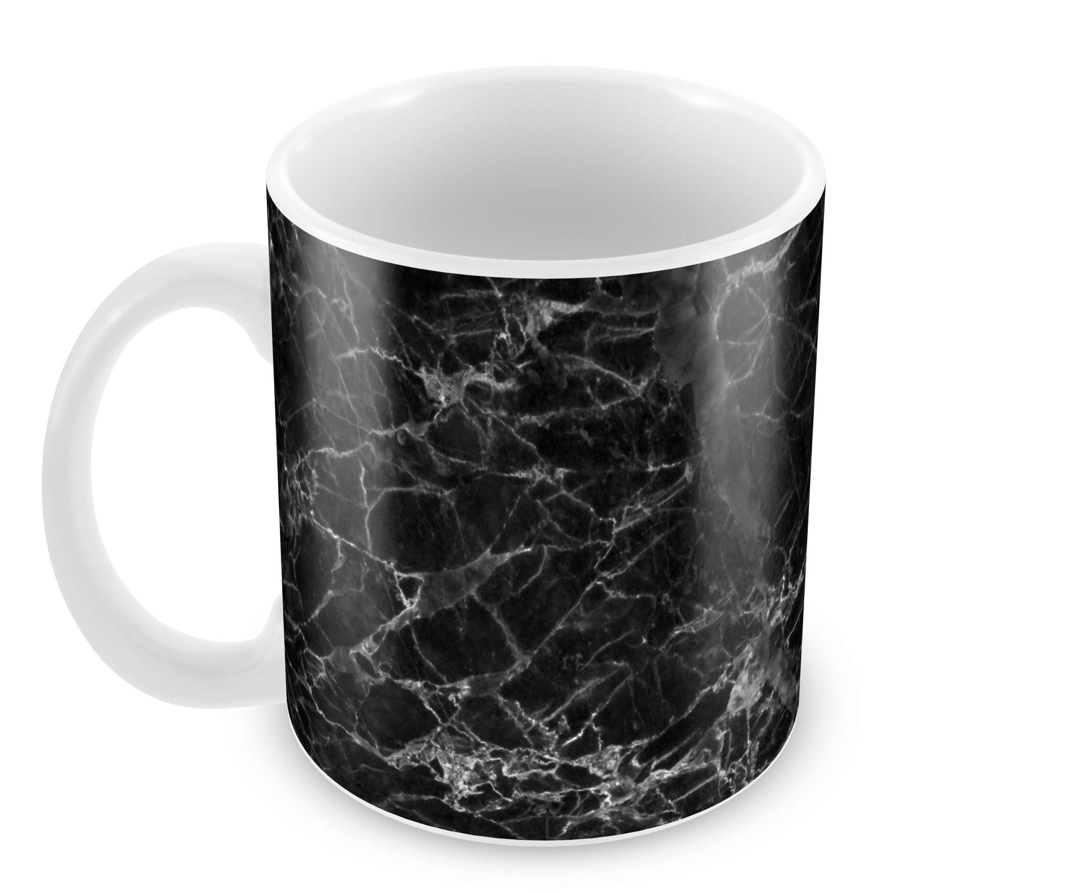 Ceramic Coffee Mug Black Wall Print Design (1Piece, 350ML, White) (Perfect for Coffee, Tea for Office and Home. Microwave Friendly, Dishwasher Safe) (Gifting Mug)