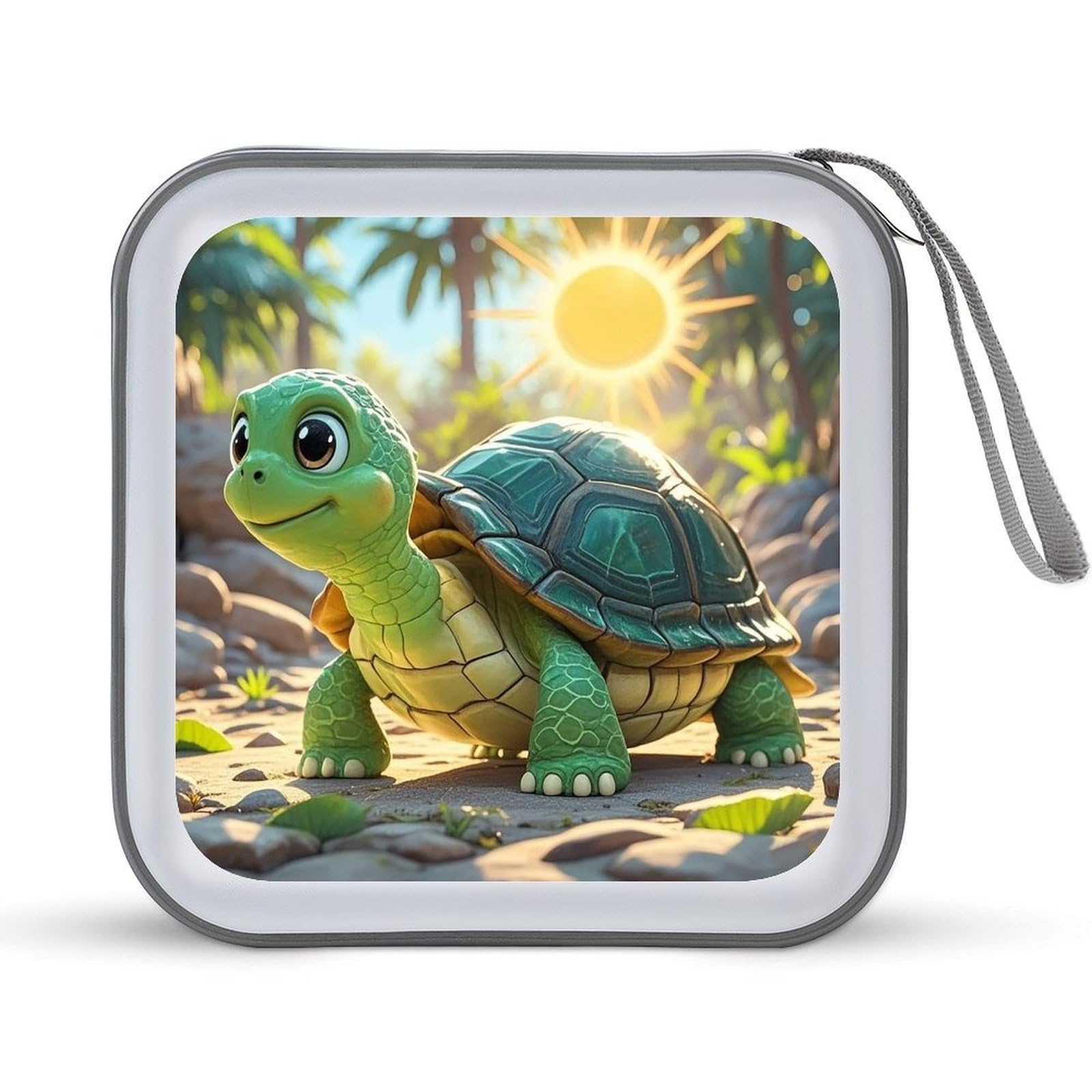 LZQPOEAS Turtle CD Case DVD Case Holder Wallet 40 Capacity Hard Plastic CD/DVD Portable Storage Binder Zipper DVD Disc Cases CD Storage Organizer Holder for Car Home Office