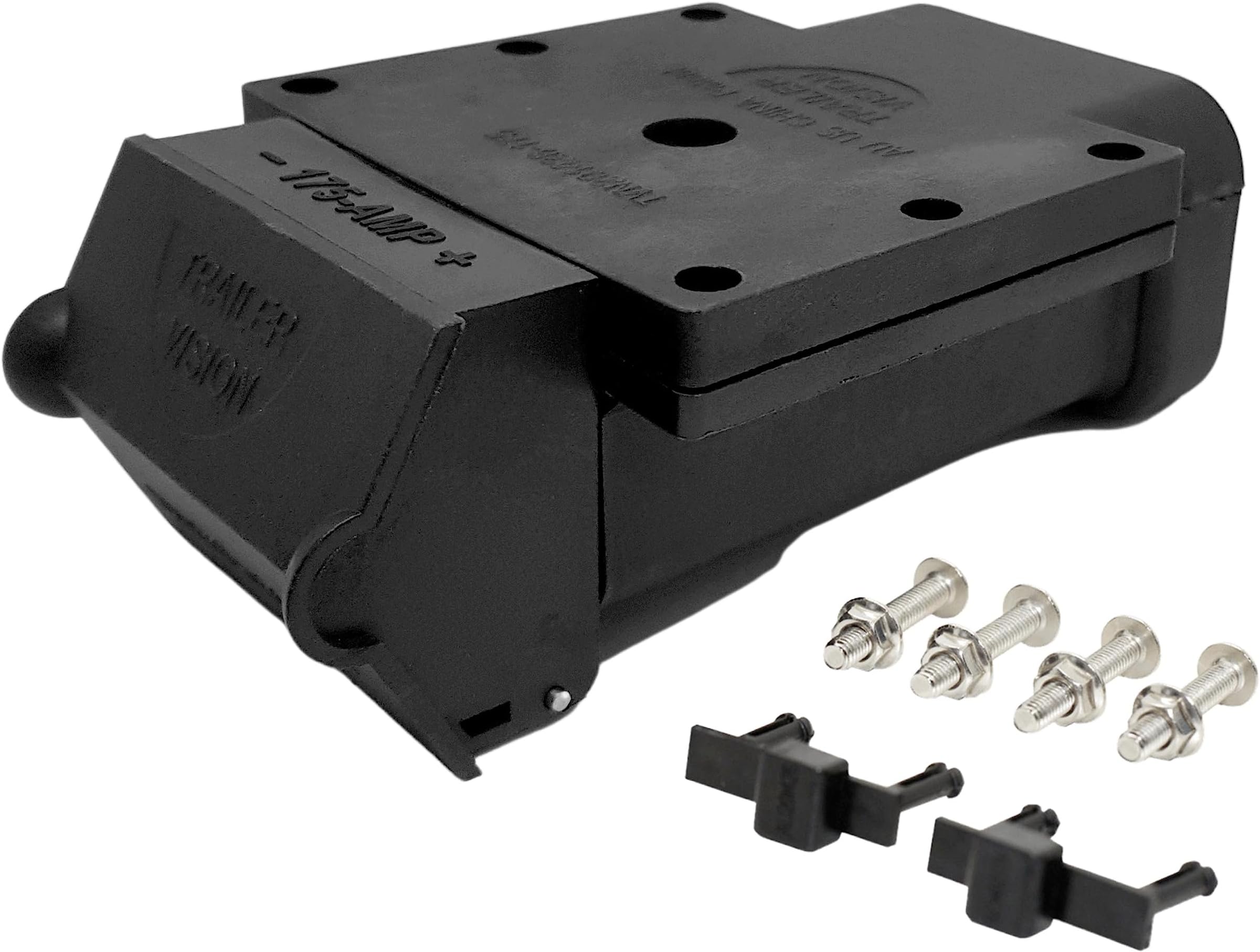 175A Anderson Plug Mount - 175 Amp Anderson Connector Cover with LED - Fits SB 175, Wire Gauge 2-1/0 AWG - UV Insulated Protection for Solar, Electrical, Marine, RV, ATV, 4WD - Black
