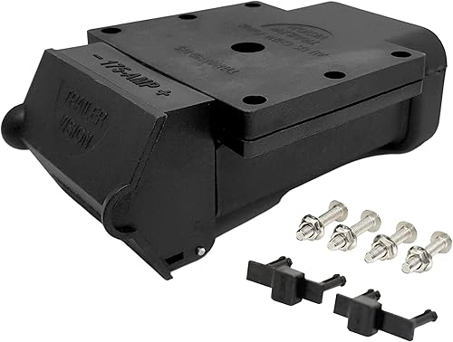 Trailer Vision 175A Anderson Plug Mount - Cubierta de conector Anderson de 175 amperios con LED - Compatible con SB 175, calibre de cable 2-1/0 AWG