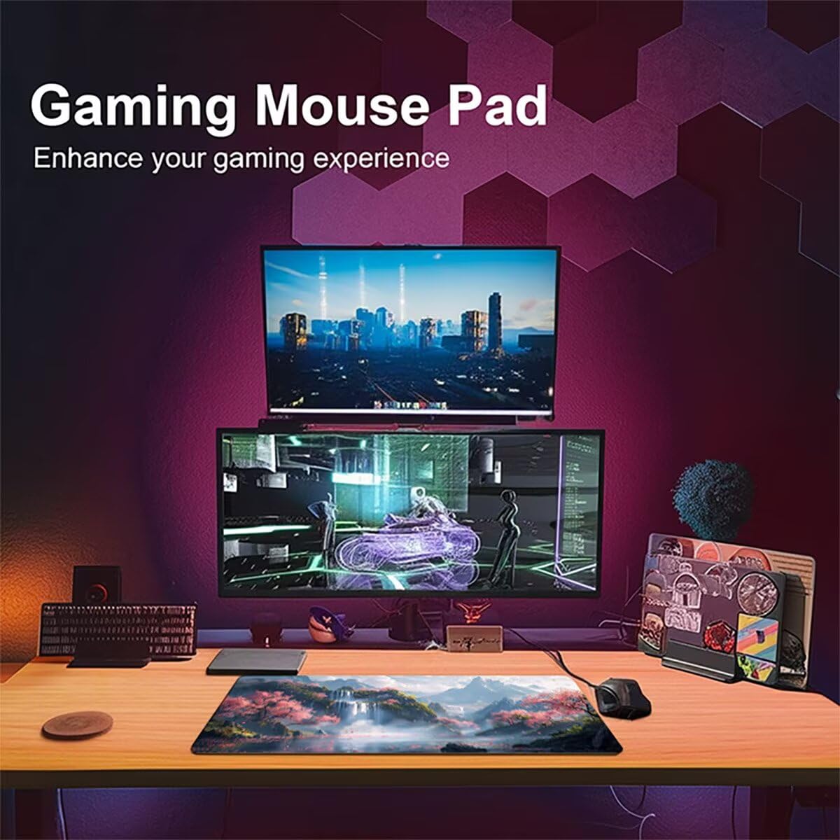 Tappetino per Mouse Gaming XXL 1200x600x3mm – Ufficio Mousepad Grande Migliora la Velocità e la Precisione Tenuta Stabile Sottomano per Ufficio e Casa Accessori Scrivania Paesaggio Montagna LMDT13170