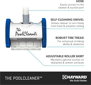 Hayward Pool Vacuum for Inground Pools Poolvergnuegen Suction Pool Cleaner (2 Wheel) Automatic Vacuum for In-Ground Pools up to 16 x 32 ft