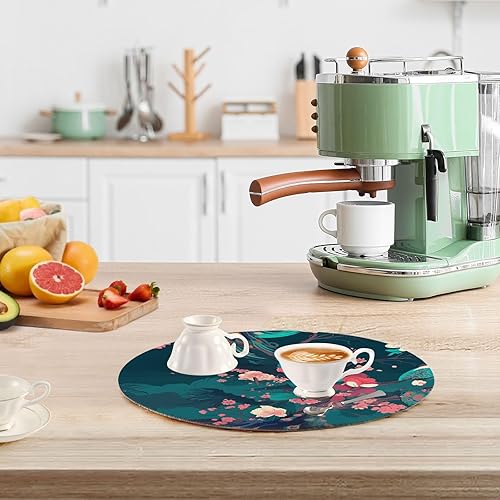 Miniatura 6 de Alfombrilla de cocina con patrón creativo, flores, árboles, plantas, 3 piezas, almohadilla para platos calientes, salvamanteles antideslizantes para