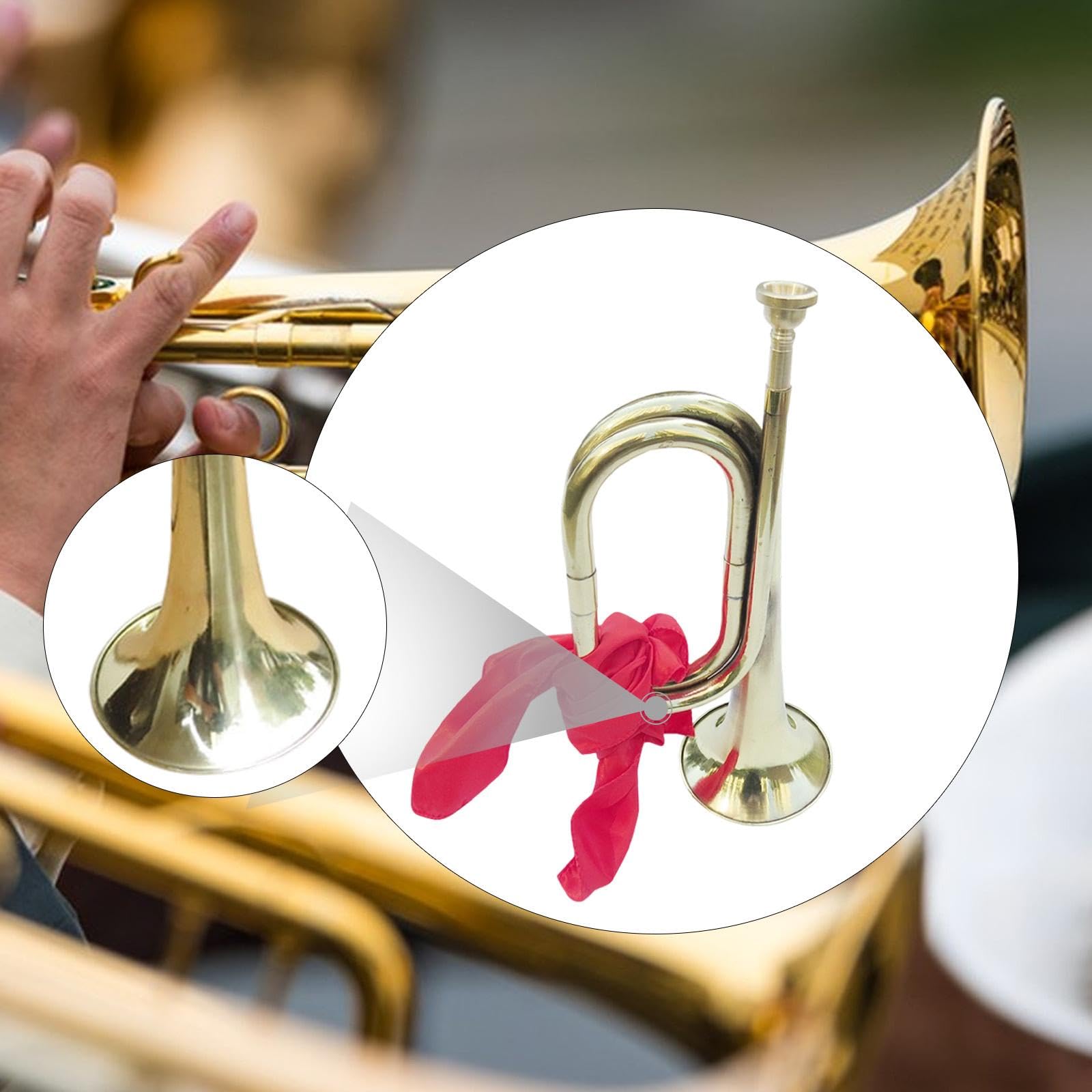 Trompette, Instrument En Laiton, Trompette de Cavalerie Portable et épaisse de 13 Pouces pour