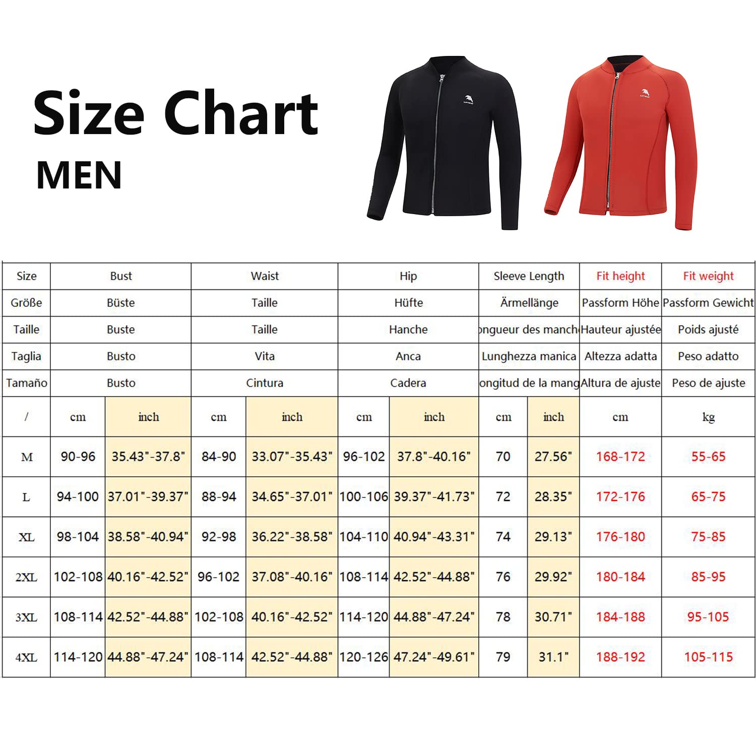 Mute Giacca Uomo 2mm Neoprene Top Surf Suit Top Giacca Maniche Lunghe Cerniera Frontale Nuoto Surf Tute Top Giacca Diving