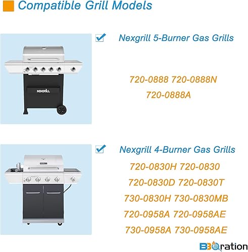 Miniatura 2 de Kit de piezas de repuesto para Nexgrill de 5 quemadores 720-0888 720-0888N 720-0888A, 4 quemadores 720-0830H 720-0830, rejilla de cocina, kit de