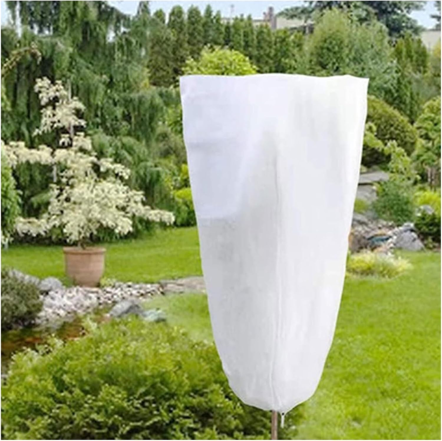 Plant Frost Protection Covers, Garden Fleece Frost Protection Covers for Plant with Drawstring, Large Winter Plant Frost Protection Covers(180 * 210cm)