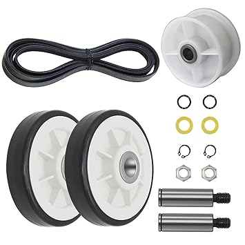 12001541 Dryer Drum Repair Kit & WP33002535 Dryer Drum Belt & WP6-3700340 idler pulley by Beaquicy - Replacement for Kenmore Amana Crosley Dryer
