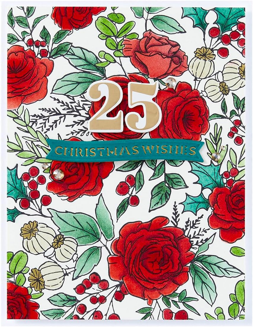 Spellbinders BP-195 Winter Rose Background Press Plate from the Handmade Holidays Collection