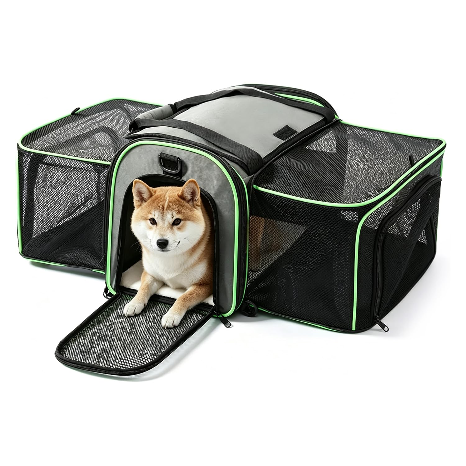 Gardner pet ペットキャリーバッグ 両面 2 方向拡張 280% 超広空間 折りたたみ式 高通気メッシュ 猫・小型犬用