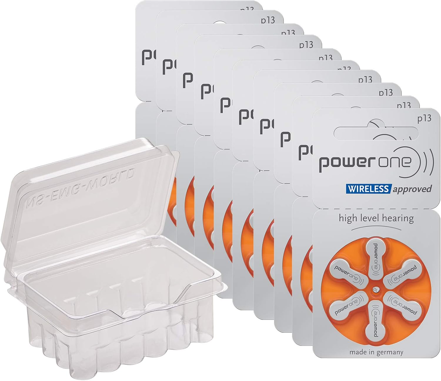 powerone Size 13 Hearing Aid Batteries Zinc Air P13 Pack of