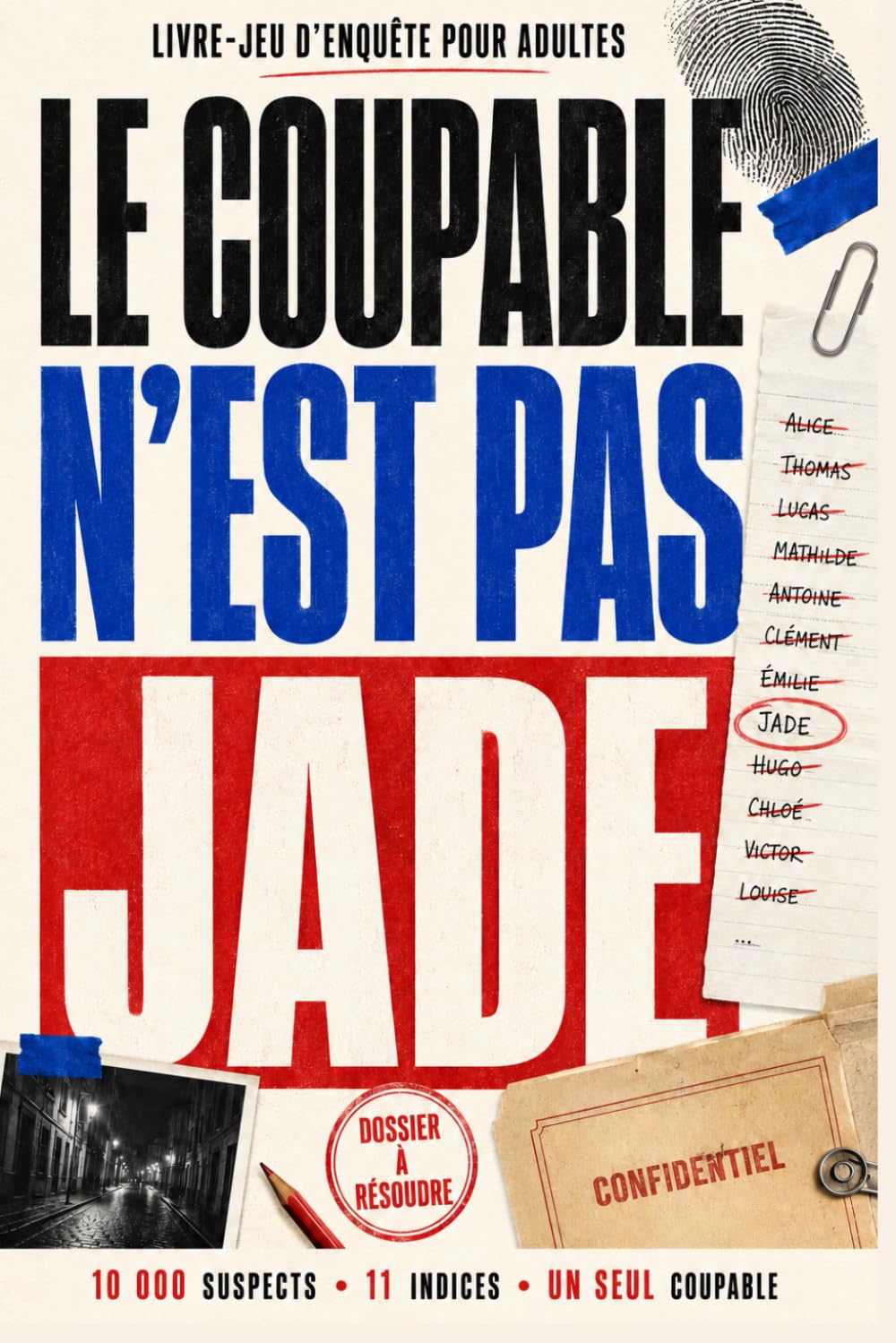 LE COUPABLE N’EST PAS JADE: Un défi d’enquête et de déduction avec 10 000 suspects, 11 indices et un seul véritable tueur