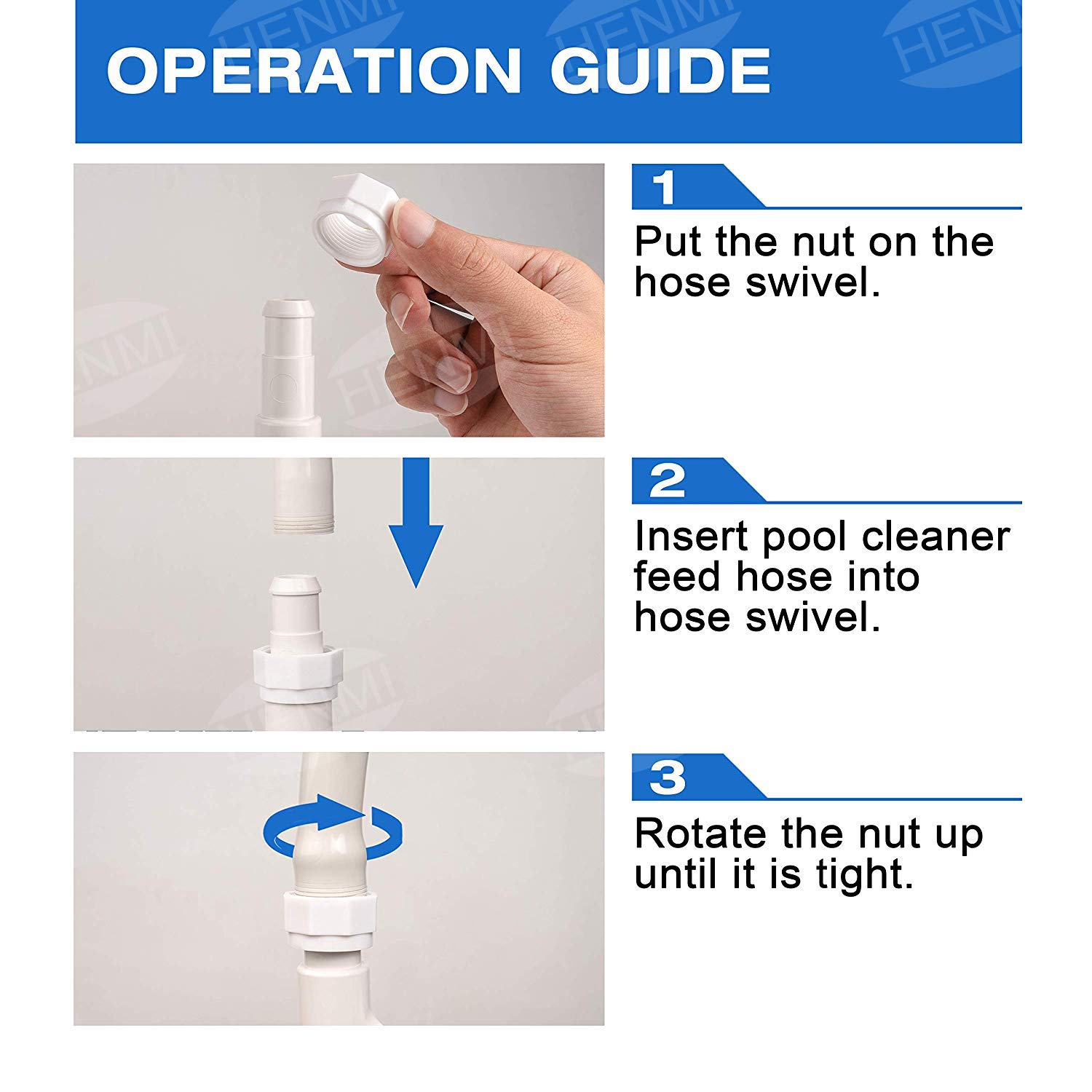 Pool Cleaner Hose Swivel D20 And Hose Nut D15 Kit Replace For Zodiac Polaris 280 180 380 3900 Pool Cleaner (9 Pack) - 15