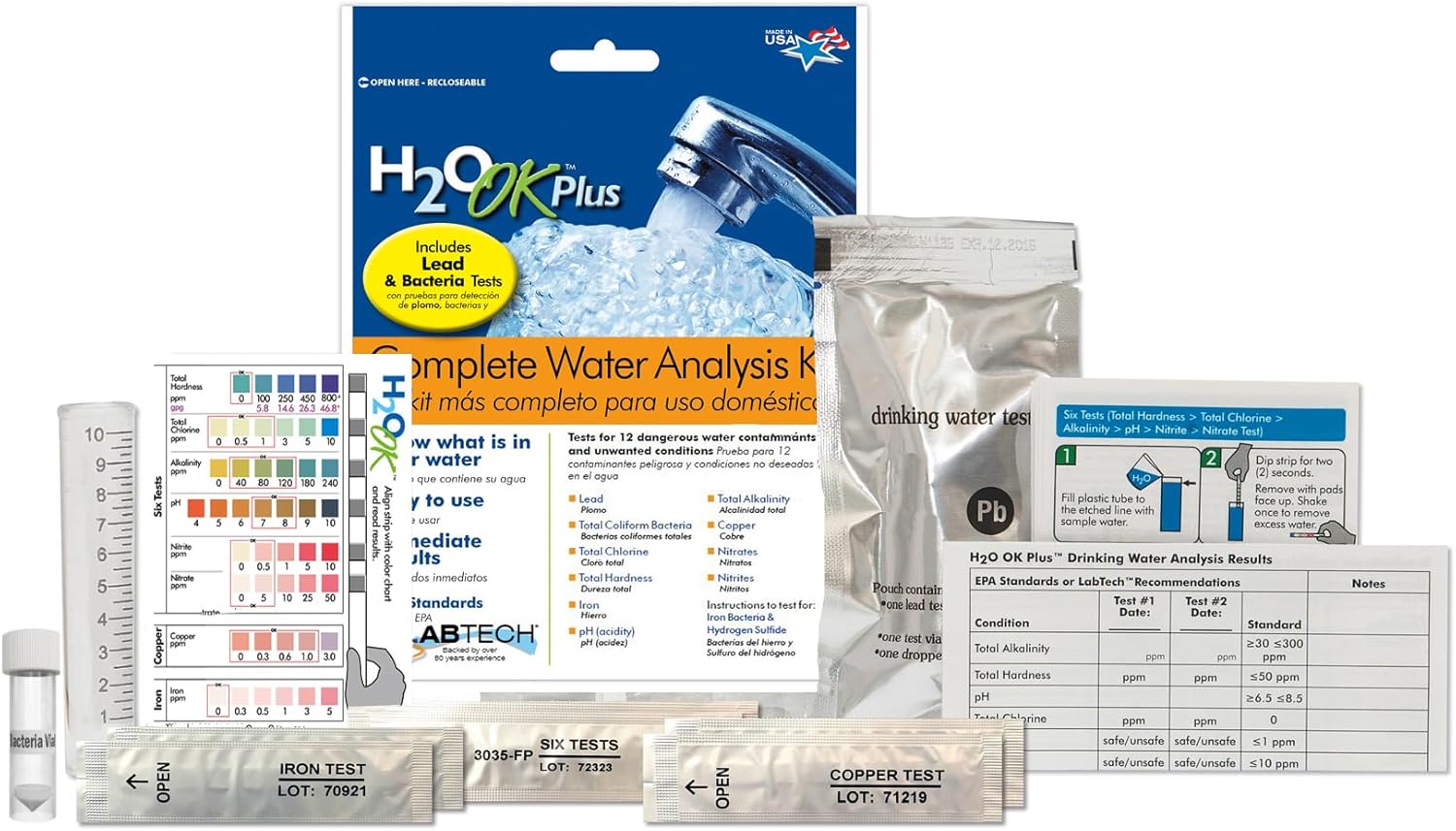 LabTech LT5015 H2O OK Plus Complete Water Analysis Kit